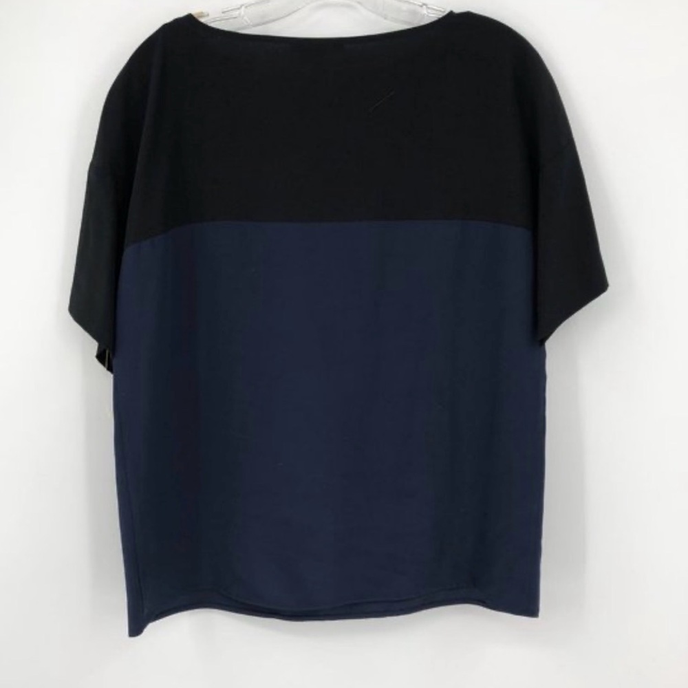 Vince silk pullover in black and blue XL